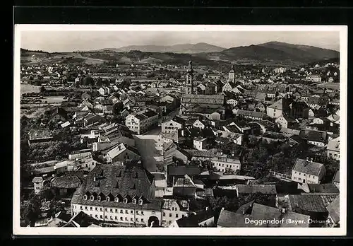 AK Deggendorf (Bayer. Ostmark), Gesamtansicht vom Flugzeug aus