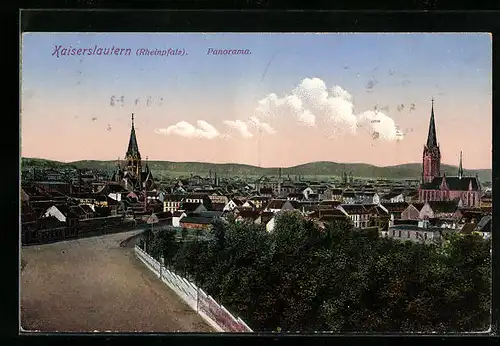 AK Kaiserslautern (Rheinpfalz), Panorama aus der Vogelschau