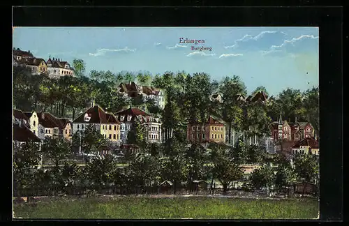 AK Erlangen, Teilansicht am Burgberg