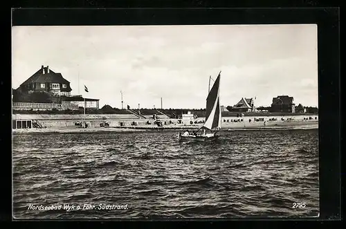 AK Nordseebad Wyk a. Föhr, Blick zum Südstrand