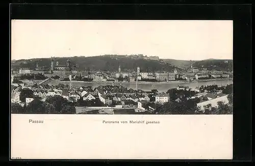 AK Passau, Panorama vom Mariahilf gesehen