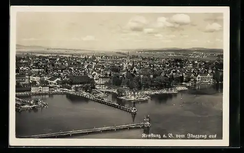 AK Konstanz a. B., Totalansicht vom Flugzeug aus