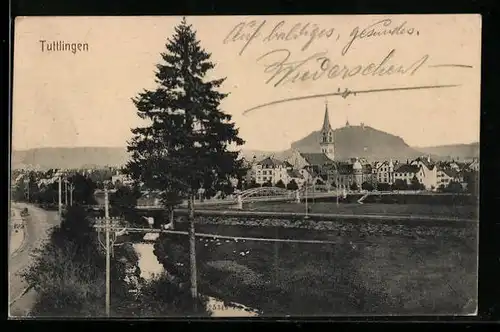 AK Tuttlingen, Ortsansicht aus der Ferne