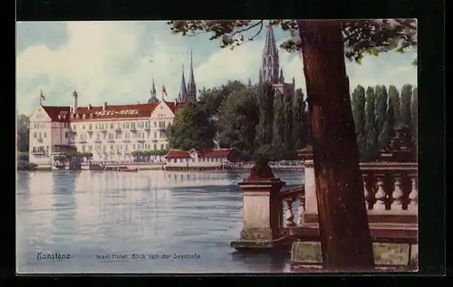 AK Konstanz a. B., Insel-Hotel, Blick von der Seestrasse