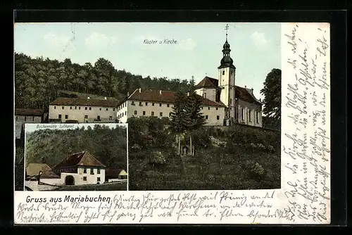 AK Mariabuchen, Kloster und Kirche, Buchenmühle Luftkurort