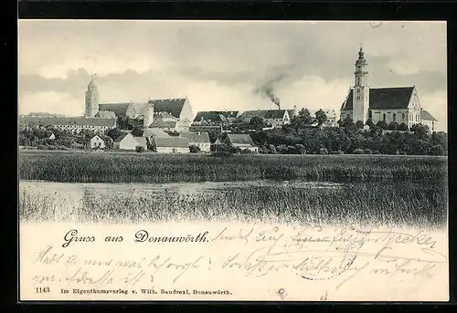 AK Donauwörth, Ortsansicht mit Kirche