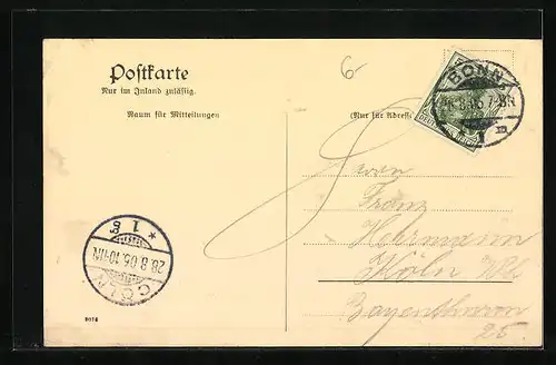 AK Bonn, Partie aus dem Hofgarten, Eingang vom Kaiserplatz