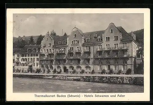 AK Baden, Hotel Schwanen und Hotel Adler
