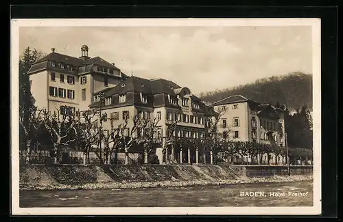 AK Baden, Blick zum Hotel Freihof