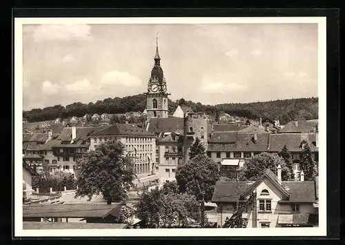 AK Zofingen, Ortsansicht mit alten Folterturm & Kirche