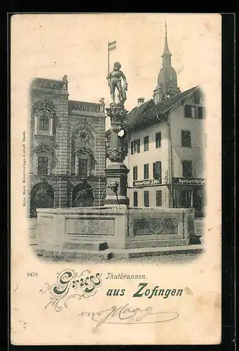 AK Zofingen, am Thutbrunnen