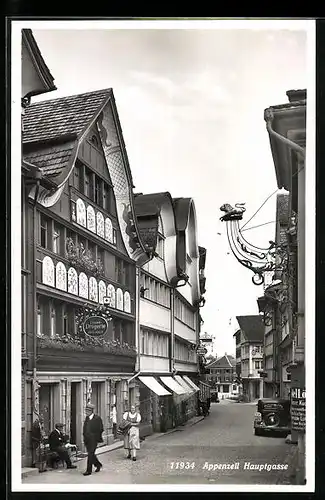 AK Appenzell, Hauptgasse, Löwen-Drogerie von Hans Dobler