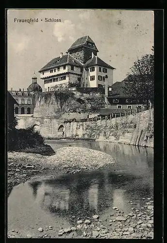 AK Frauenfeld, Kanalpartie am Schloss