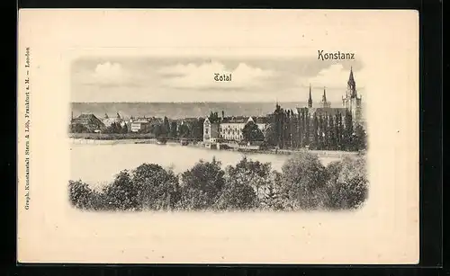 AK Konstanz a. B., Panorama im Passepartoutrahmen