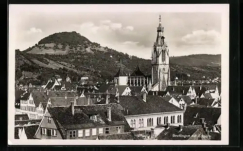 AK Reutlingen, Ortsansicht mit Achalm