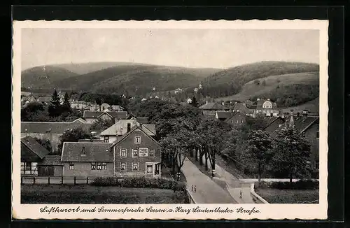 AK Seesen / Harz, Lautenthaler Strasse aus der Vogelschau