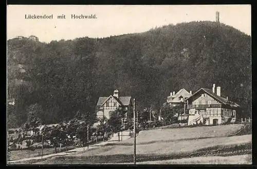 AK Lückendorf, Ortspartie mit Hochwald