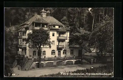 AK Bad Schandau, FDGB-Erholungsheim Schrammsteinbaude