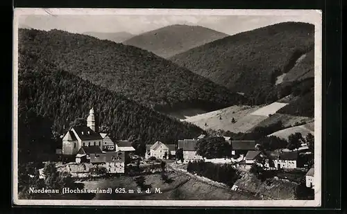 AK Nordenau / Sauerland, Ortsansicht aus der Vogelschau