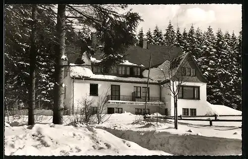 AK Oberkirchen / Sauerland, Berghotel Hoher Knochen im Winter