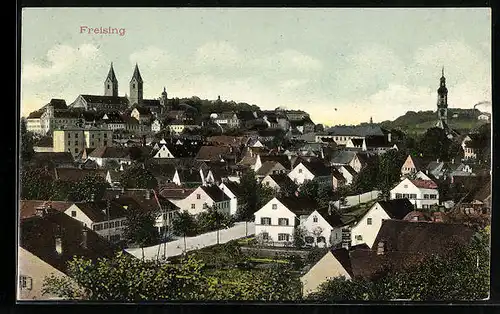 AK Freising, Ortsansicht aus der Vogelschau