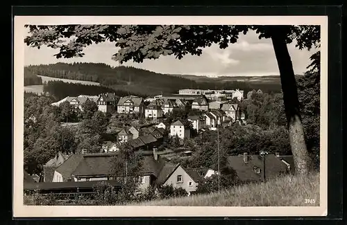 AK Hirschberg / Saale, Bahnhofsstadtteil aus der Vogelschau