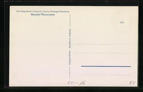 AK Hamburg-Stellingen, Carl Hagenbeck`s Tierpark, Gesamt-Panorama