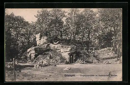 AK Erlangen, Tropfsteinhöhle im Botanischen Garten