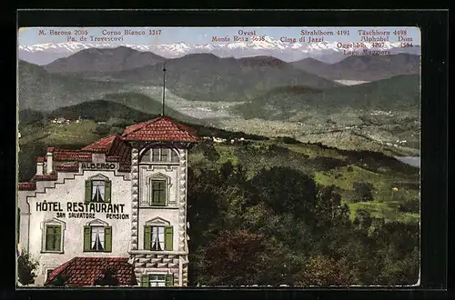 AK Lugano, Hotel-Restaurant San Salvatore e vista sulle Alpi