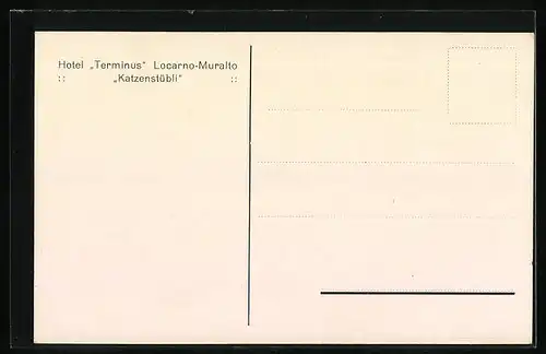 AK Locarno-Muralto, Hotel Terminus, Katzenstübli