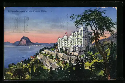 AK Castagnola-Lugano, Hotel-Pension Müller