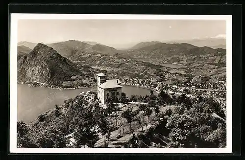 AK Lugano, Monte Brè, Kulm-Hotel mit Gartenterrasse