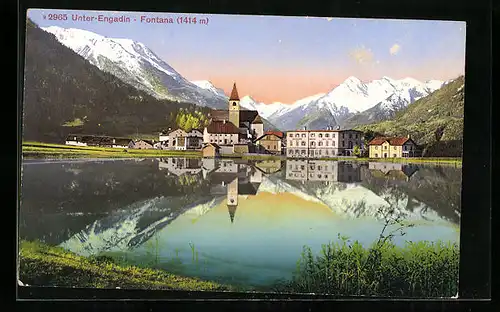 AK Fontana, Ortsansicht vom See aus gesehen