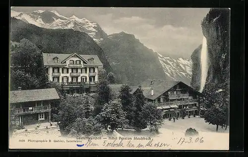 AK Lauterbrunnen, Hotel-Pension Staubbach