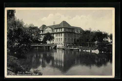 AK Kehl a. Rhein, Falkenhausen-Schule von der Wasserseite aus gesehen