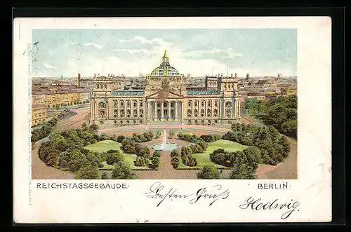 Lithographie Berlin-Tiergarten, Reichstagsgebäude