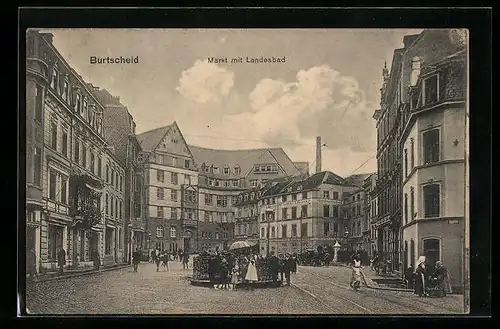 AK Burtscheid, Markt mit Landesbad