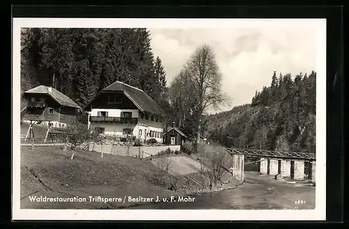 AK Passau-Hals, Gasthaus Triftsperre am Fluss