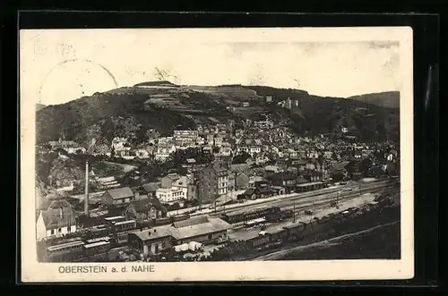 AK Oberstein / Nahe, Totale vom Berg aus gesehen
