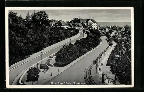 AK Naumburg a. S., Blick durch den Bauernweg auf die Stadt