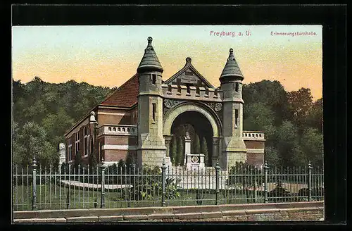 AK Freyburg a. U., Abendstimmung an der Erinnerungsturnhalle