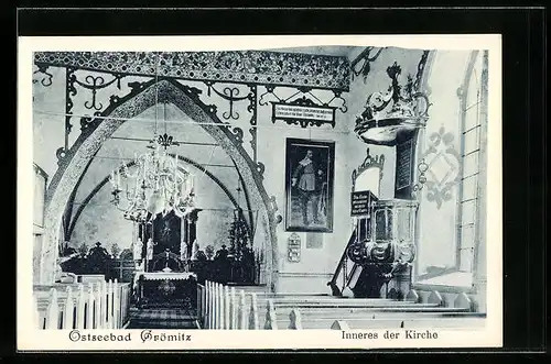 AK Grömitz / Ostsee, Inneres der Kirche