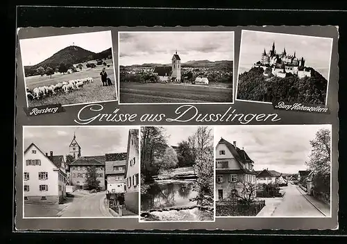 AK Dusslingen, Burg Hohenzollern, Teil- und Gesamtansichten der Ortschaft