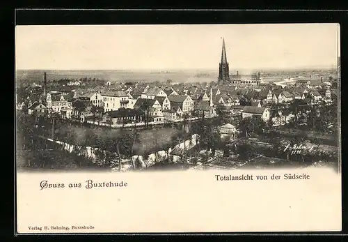 AK Buxtehude, Totale von Süden aus gesehen