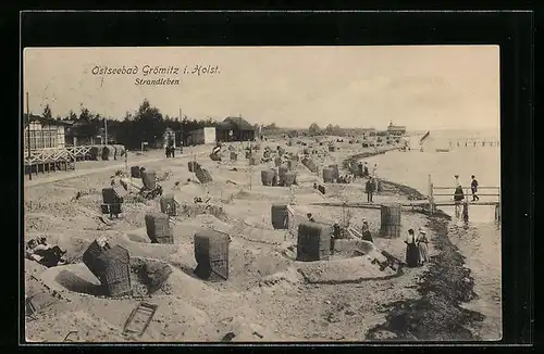 AK Grömitz i. Holst., Strandpanorama