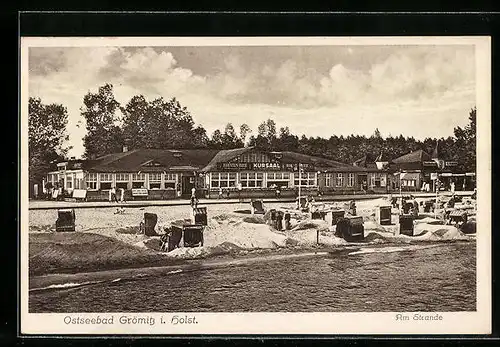 AK Grömitz i. Holst., Strand mit Kursaal