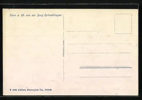 AK Stein a. Rh., Totale von der Burg Hohenklingen aus gesehen