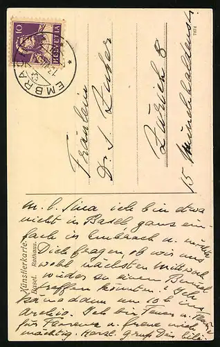 Künstler-AK Basel, Rathaus