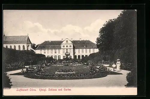 AK Oliva, Garten vor dem Königlichen Schloss