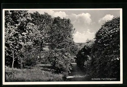 AK Pöppeln, Partie in Schlichts Familiengarten